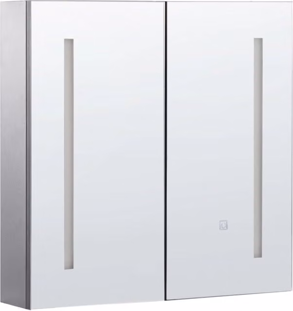 Armadietto da bagno pensile BELIANI con specchio, luci LED e sensore, stile moderno, L 60 cm x H 60 cm
