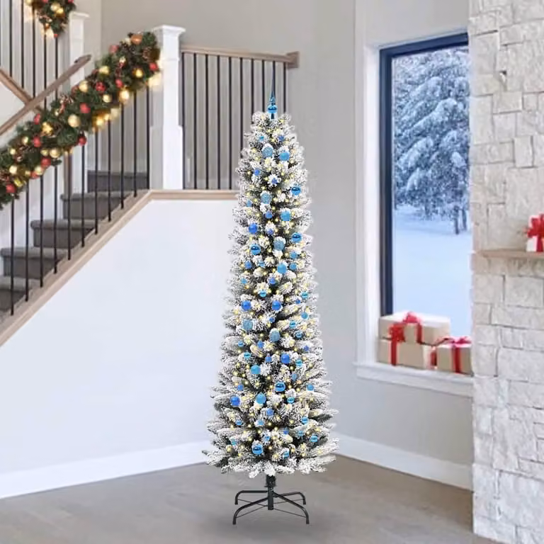 Albero di Natale artificiale vidaXL Bianco con 300 LED luce bianca calda, Altezza: 240 cm