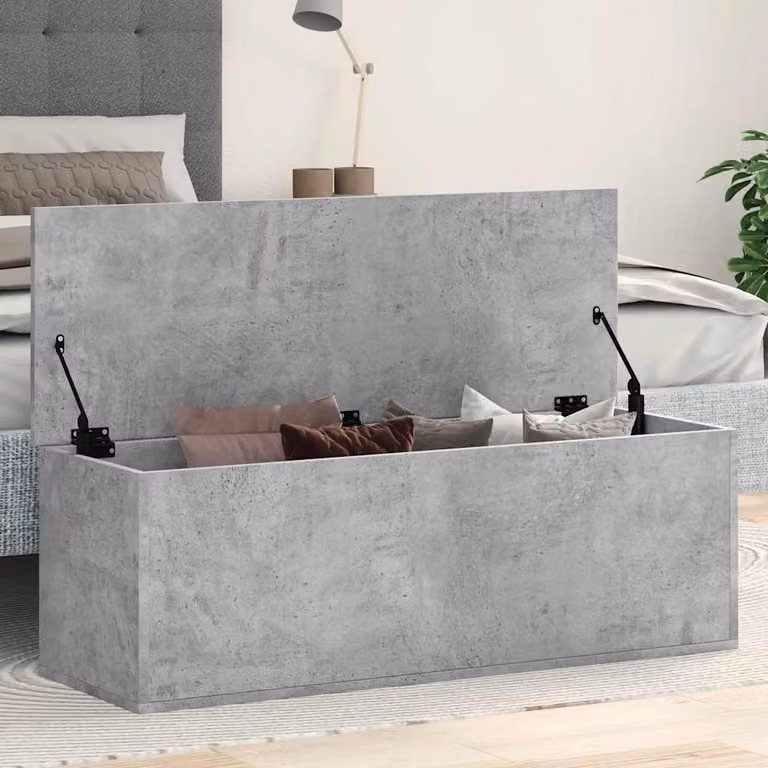 Contenitore portaoggetti moderno vidaXL in MDF grigio, L 102 x P 35 x H 35 cm