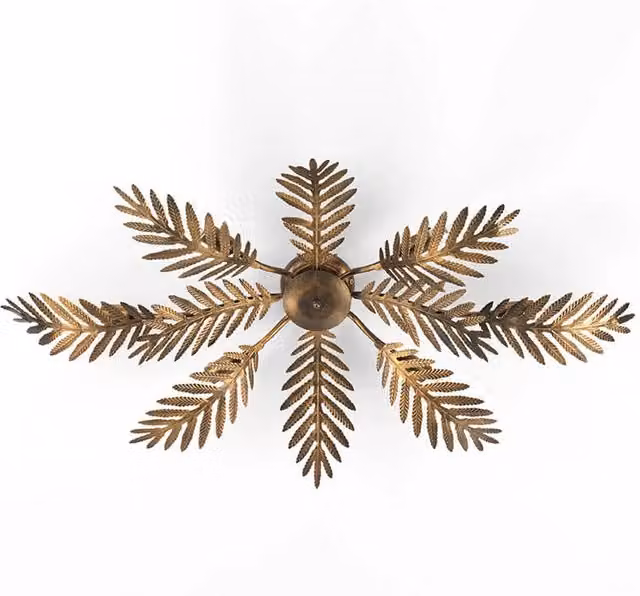 Plafoniera ovale Felce Onli in metallo color bronzo in stile Art Nouveau