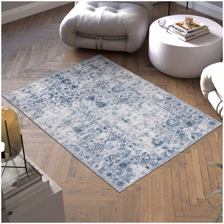 Tappeto orientale vintage blu tectake, lavabile e antiscivolo, L: 120 cm x P: 170 cm