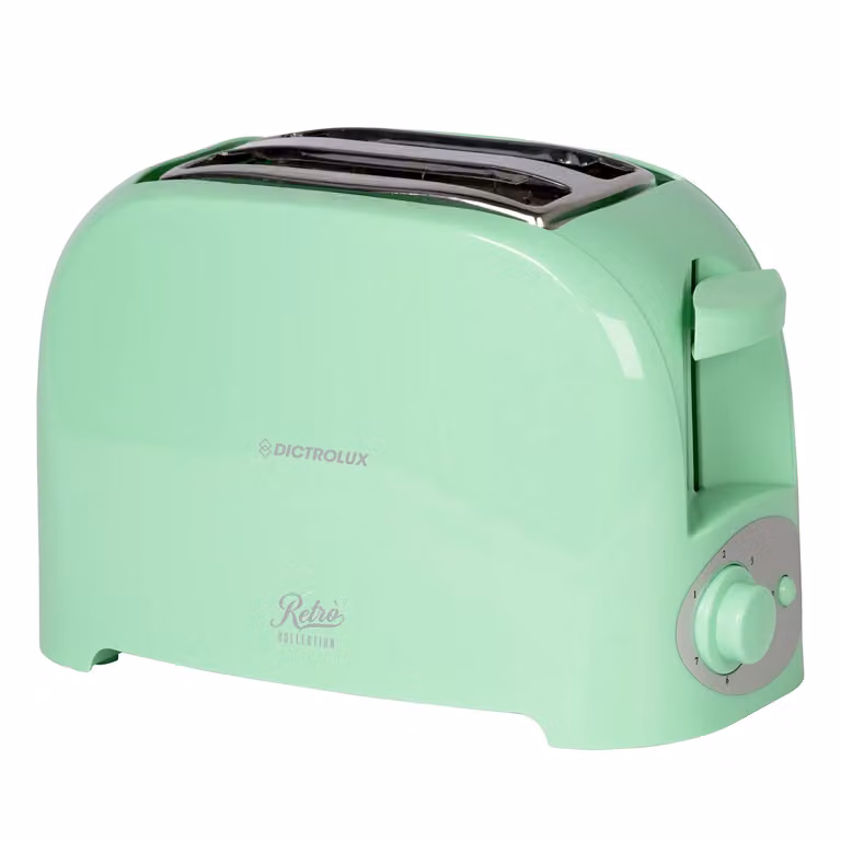 Tostapane Retrò Collection DICTROLUX 750 Watt Verde con Timer e Scomparto per Cavo