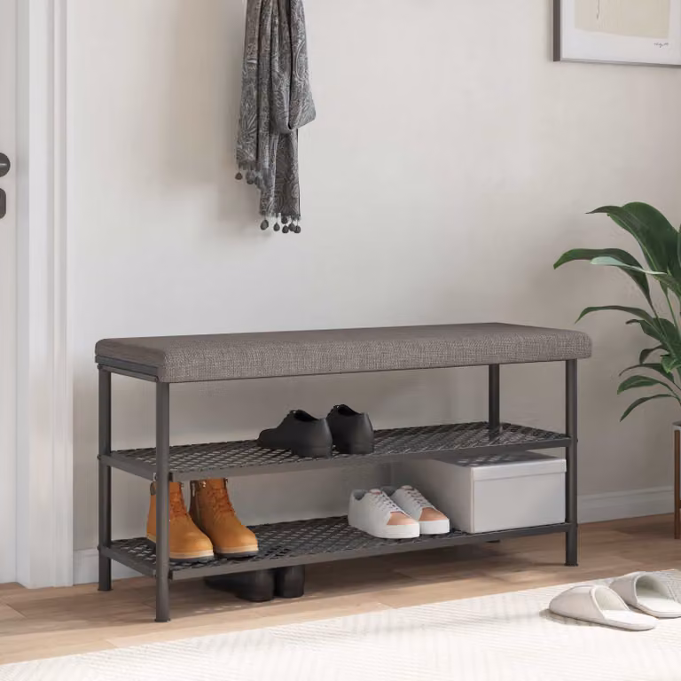 Cuscino per panchina vidaXL in schiuma, colore grigio beige, L 110 cm x P 35 cm x H 3,5 cm