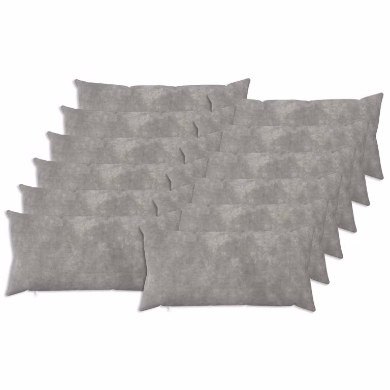 Set di 12 cuscini vidaXL HEERLEN in microfibra grigio chiaro, forma rettangolare, 80 x 40 x 40 cm