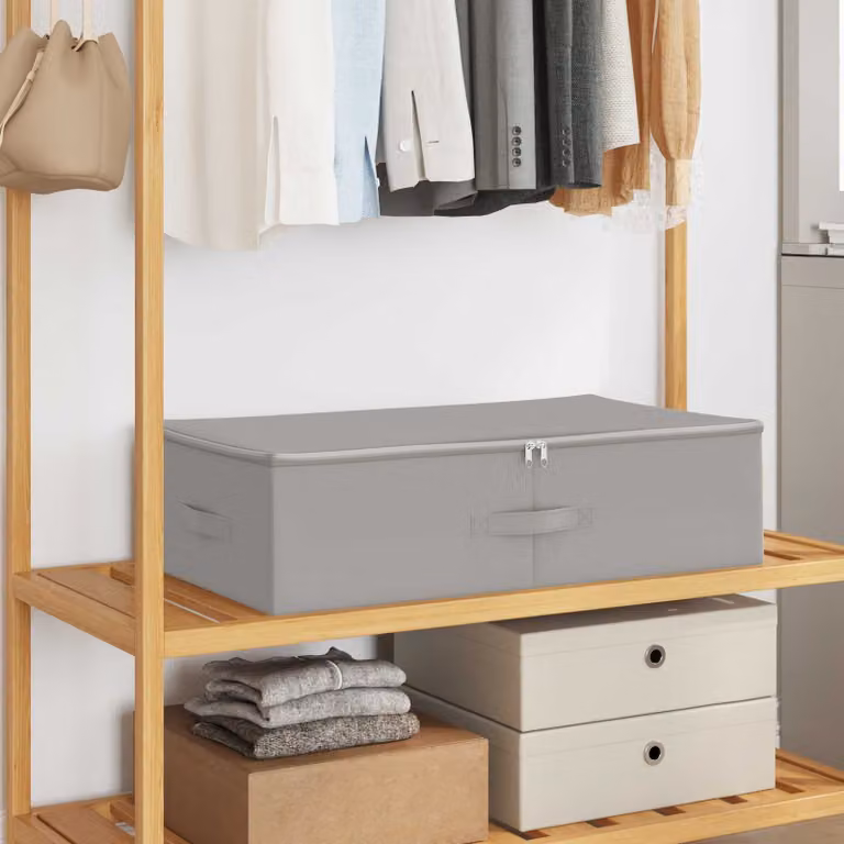 Set di 24 scatole di stoccaggio ripiegabili vidaXL in tessuto non tessuto grigio L: 70 cm, P: 40 cm, H: 18 cm