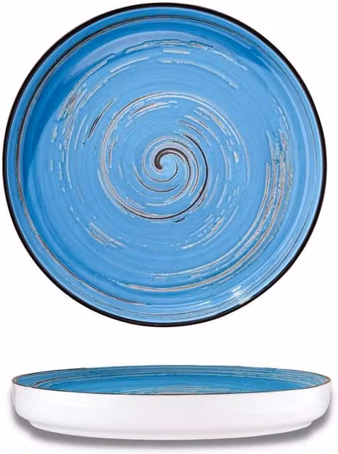 Piatto piano Wilmax in porcellana blu per adulti, Diametro: 28 cm