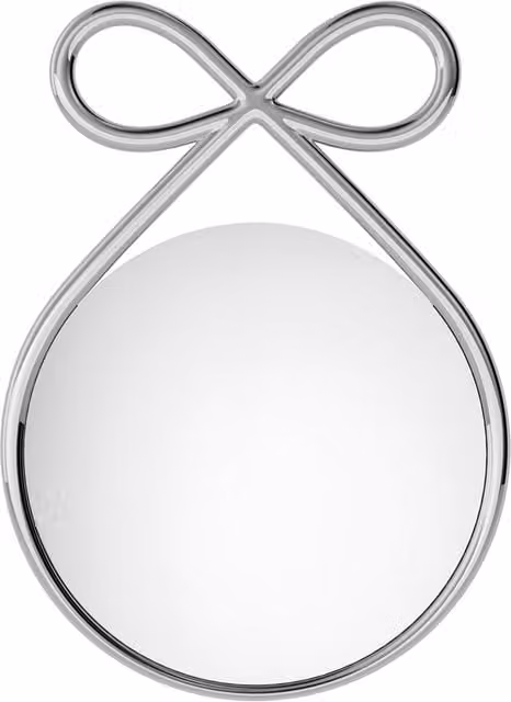 Specchio rotondo Qeeboo Ribbon in metallo argento per parete