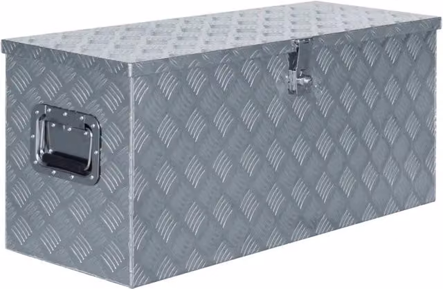 Cassetta portautensili in alluminio argento L: 90,5 cm