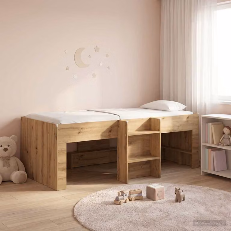Letto alto singolo per bambini vidaXL in legno color marrone L 80 x P 200 x H 203 cm