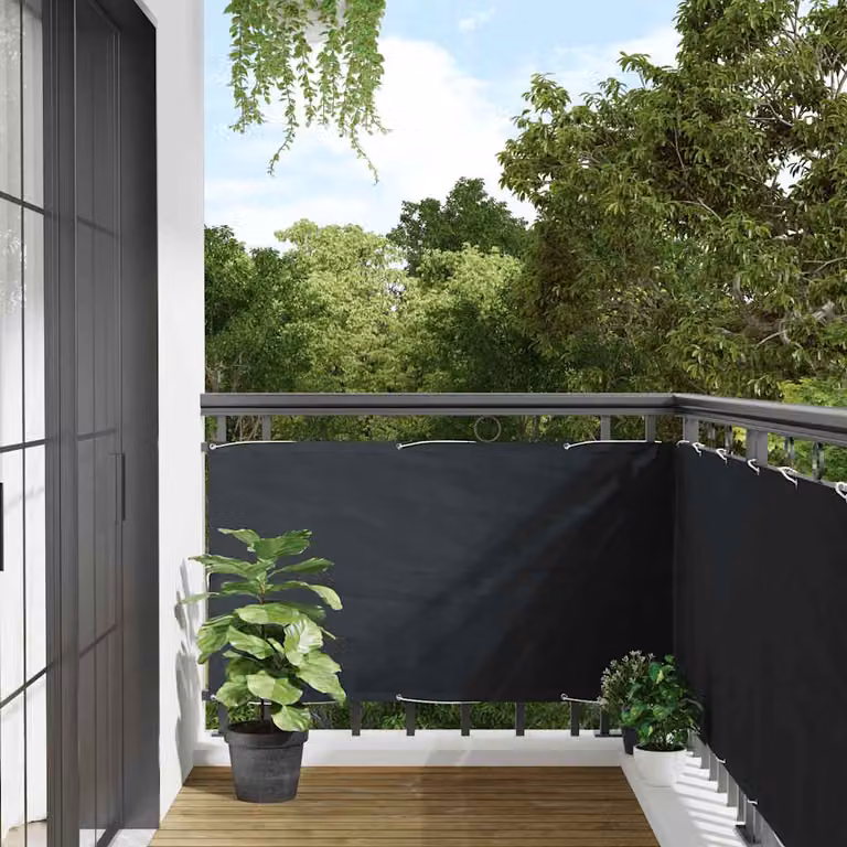 vidaXL Paravento da Balcone in Tessuto Oxford e Alluminio, Antracite, L: 400 cm, H: 75 cm
