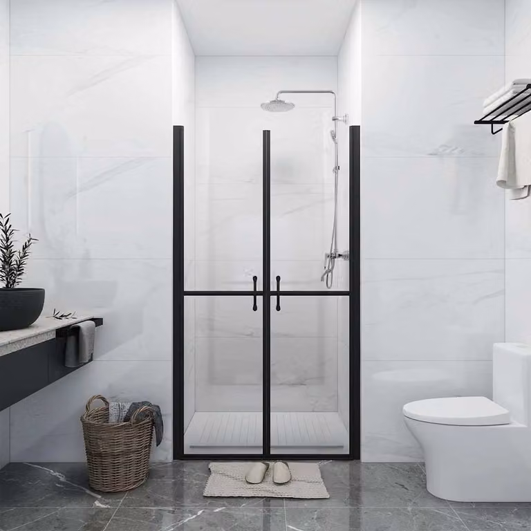 Porta per doccia in vetro ESG trasparente vidaXL L: 68-71 cm, H: 190 cm