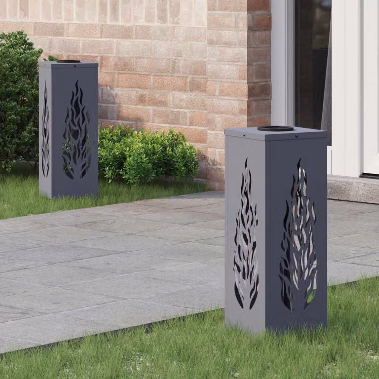 Set di 2 faretti LED solari vidaXL per sentieri e giardino, colore bianco, luce bianco caldo, L/P/H: 18 x 18 x 50 cm