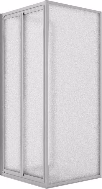 Box Doccia IDRALITE Modello West a 3 Lati con Cristallo Stampato e 2 Ante Battenti, L/P/H: 90 x 70 x 198 cm, Colore Argento e Trasparente