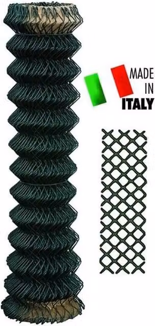 Griglia in acciaio rivestita in plastica Cavallino 0054020, rotolo da 20 m, maglia 50x50 mm, Altezza: 200 cm, colore Verde