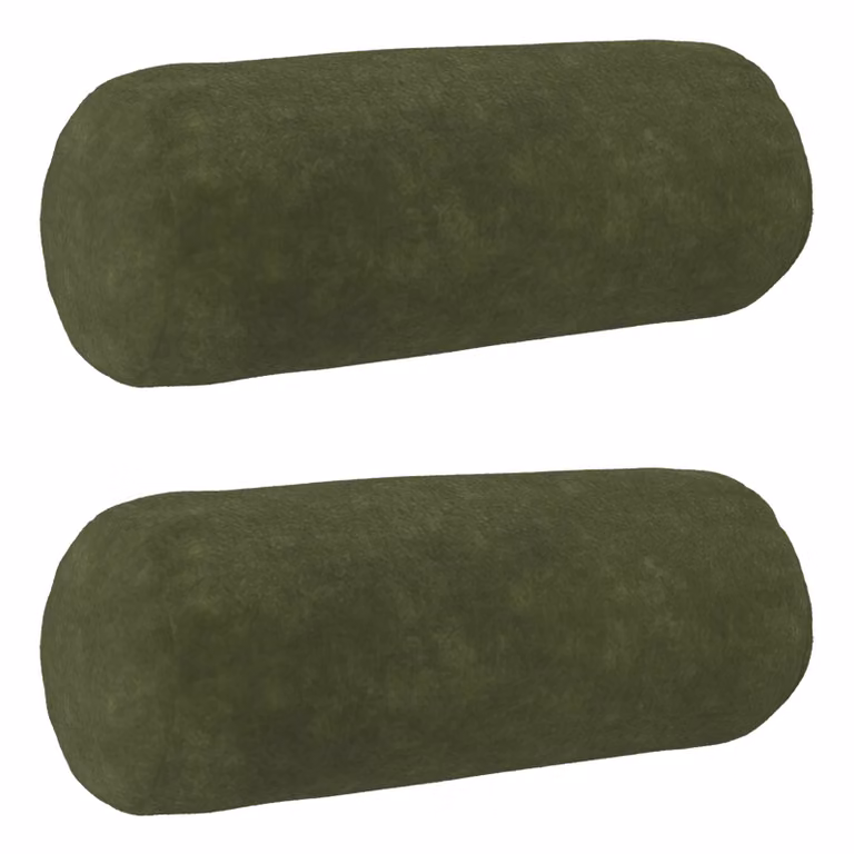 Set di 2 federe vidaXL HEERLEN verdi in microfibra, forma rotonda, Ø 15 x 40 cm