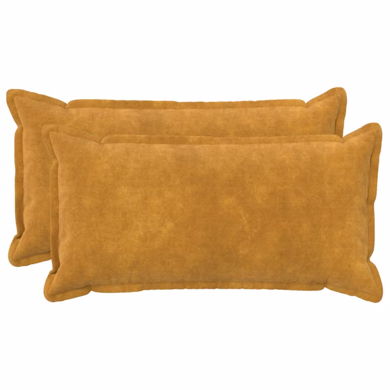 Set di 2 federe vidaXL HOUTEN gialle in microfibra fleece, L 40 cm x P 80 cm