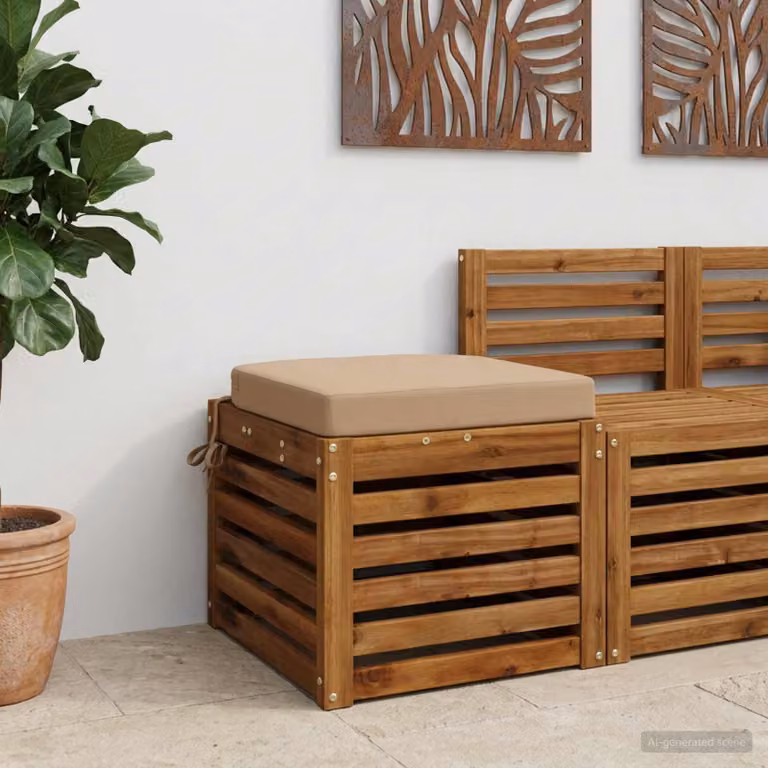 Cuscino per sedile vidaXL SOEST in poliestere color sabbia con rivestimento rimovibile e lavabile