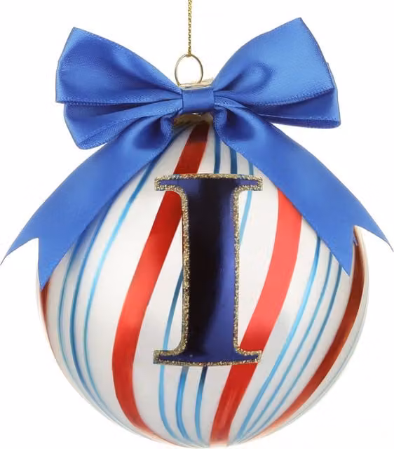 Pallina di Natale Circus KASANOVA con lettera I, blu e multicolore, diametro 10 cm