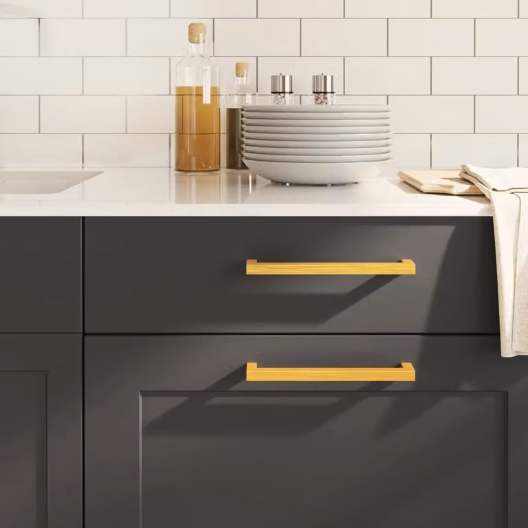 Set di 10 maniglie per mobili a barra vidaXL in acciaio inox color oro lucido