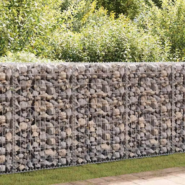 vidaXL Gabbione con Copertura in Acciaio Zincato Grigio, L 900 cm x P 30 cm x H 100 cm