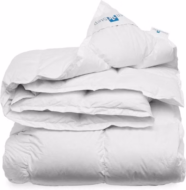 Piumino in piuma DaunenStep Atelier Eccel La Batista bianco traspirante e termoregolatore per adulti