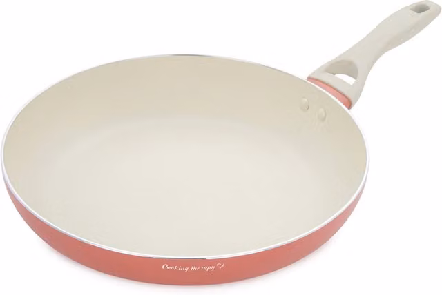Padella antiaderente Kasanova Cooking Therapy in alluminio e ceramica, colore rosso, diametro 30 cm