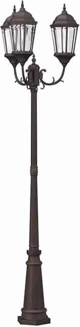 Lampada da giardino vintage HELLOSHOP26 in alluminio e vetro color bronzo, H x L x P: 235 x 61 x 53 cm