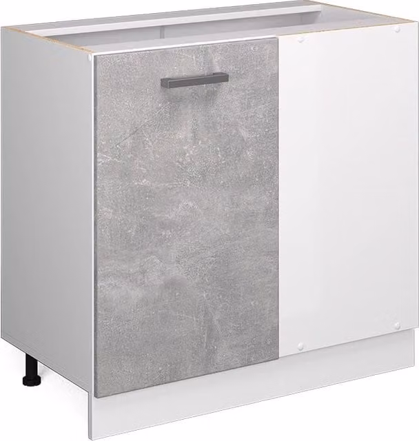 Armadio ad angolo universale R-Line Vicco colore grigio calcestruzzo con ante, L: 86 cm, H: 81,6 cm, P: 46 cm