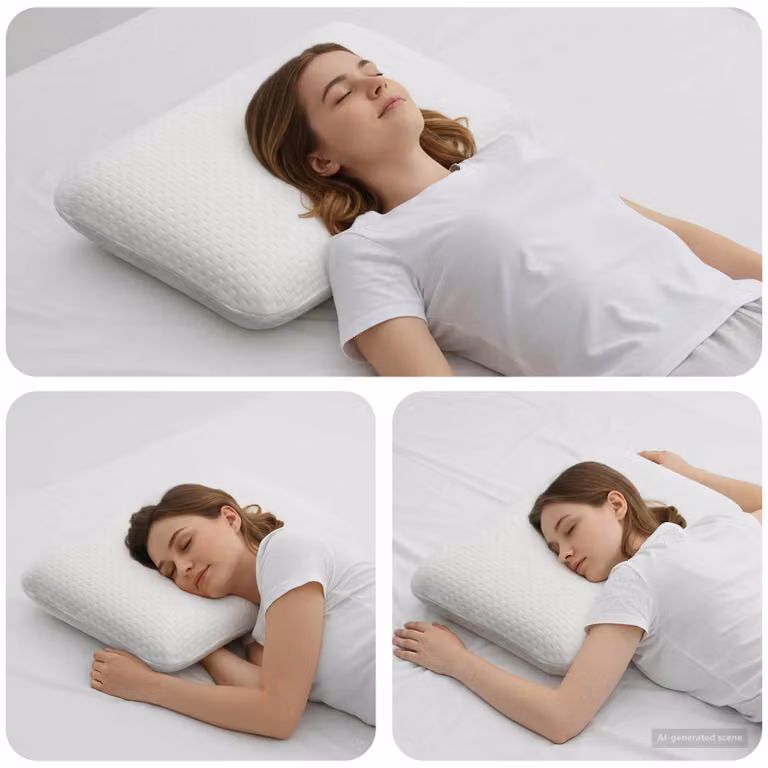 Cuscino da letto in memory foam vidaXL bianco, traspirante e anallergico, L 60 cm x P 40 cm x H 10 cm