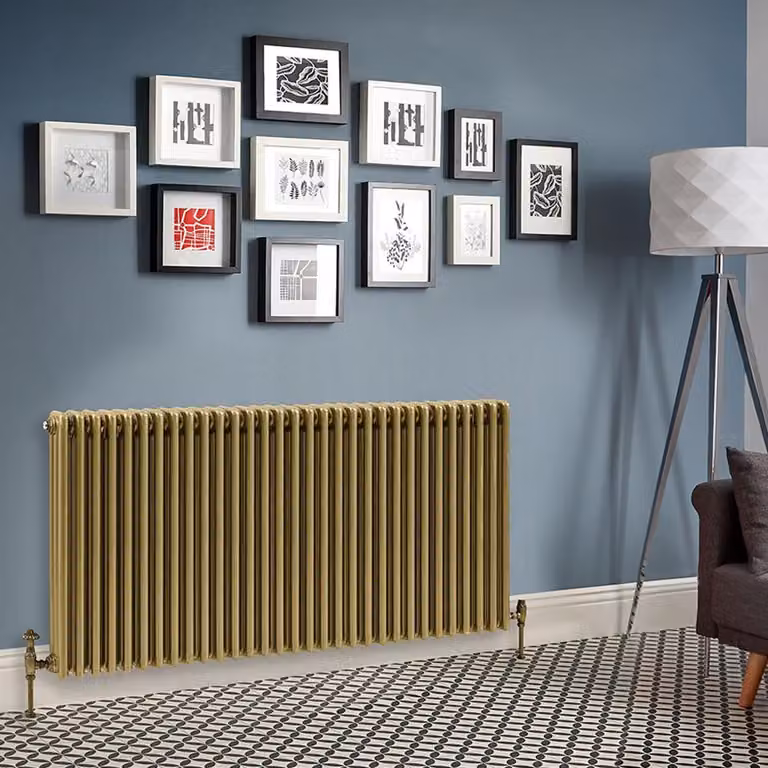 Radiatore Orizzontale a Tripla Colonna Tradizionale Regent Oro L: 141,5 cm, H: 75 cm