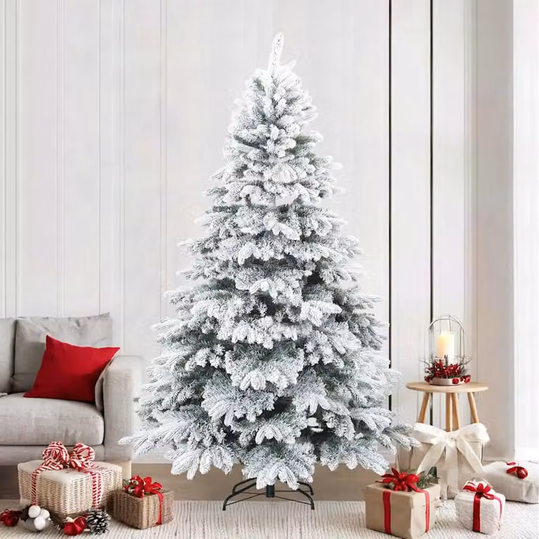 Albero di Natale artificiale snodato vidaXL bianco con effetto neve, Altezza: 240 cm