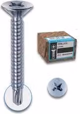Viti autoperforanti e filettanti in metallo Mustad zincate argento, confezione da 500 pezzi, 3,5 x 25 mm