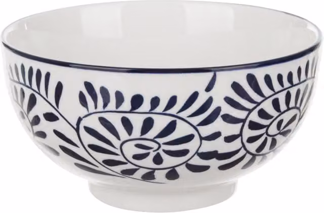 Ciotola da portata Sushiko in ceramica con decori orientali blu e bianchi L: 16 cm, P: 9 cm