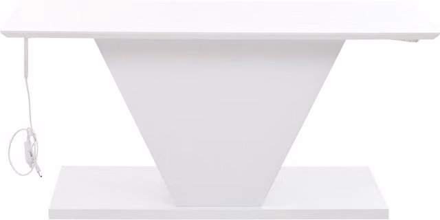Tavolino da salotto moderno bianco con piano laccato lucido e design rettangolare L: 100 cm, P: 50 cm, H: 46 cm