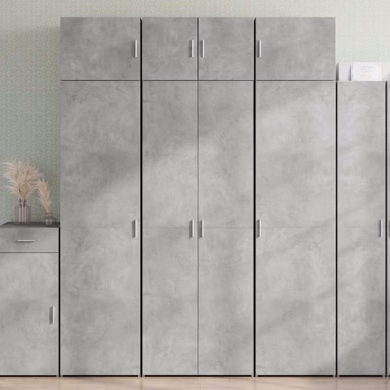 Armadietto da parete vidaXL in legno multistrato grigio cemento, L: 70 cm, P: 42,5 cm, H: 225 cm