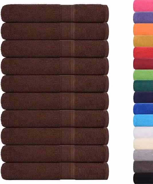 Set di 10 asciugamani da bagno FROGN in cotone spugna marroni, L 100 cm x P 200 cm, 360 g/m2
