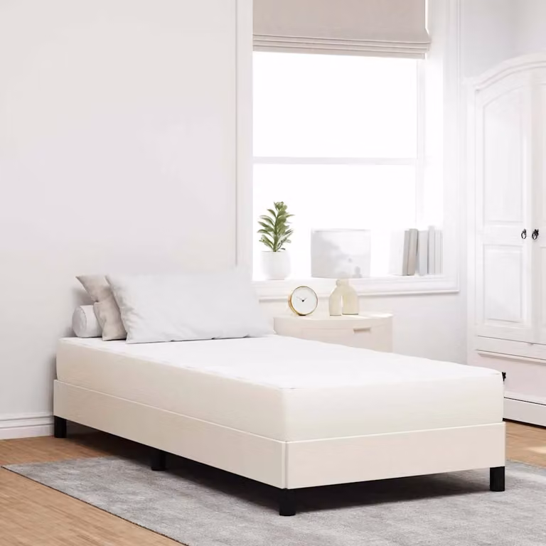Materasso con molle insacchettate vidaXL in tessuto beige e bianco, L 90 cm x P 200 cm