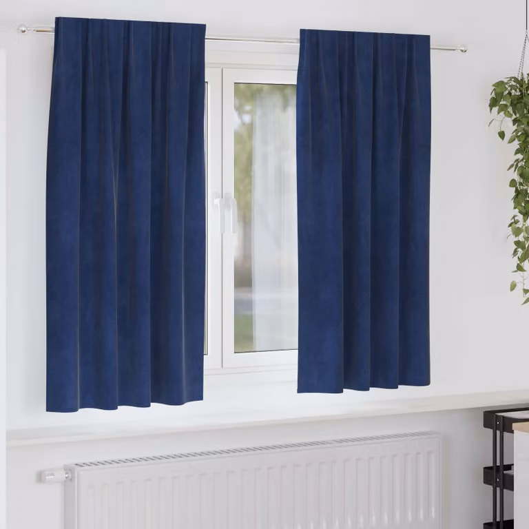 Set di 2 tende oscuranti vidaXL in velluto blu, L: 140 cm, H: 175 cm