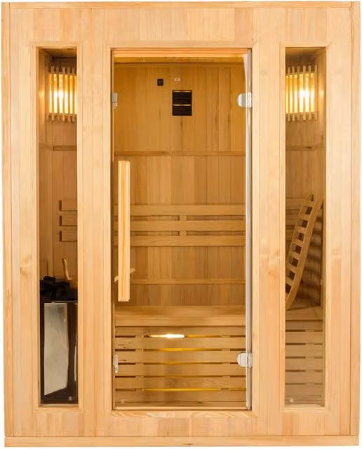 Sauna Finlandese ad Infrarossi Harvia Zen 3 in Legno di Abete Marrone L: 153 cm, P: 110 cm, H: 190 cm