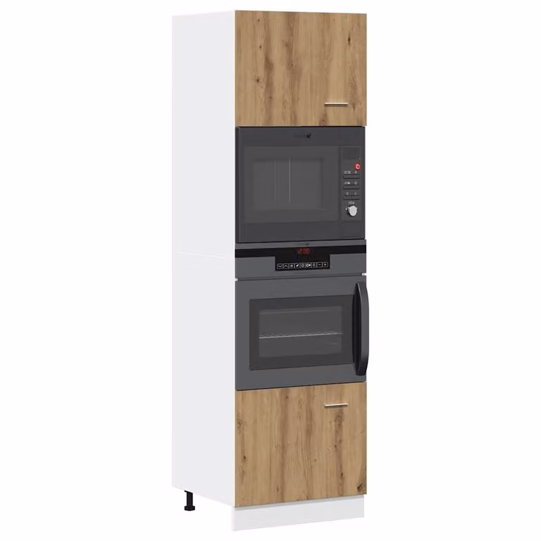 Mobile Microonde Lyon vidaXL in Rovere Marrone L: 60 cm, P: 57 cm, H: 207 cm