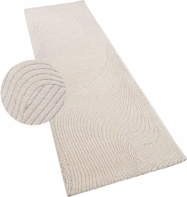 Tappeto moderno Aurora beige con effetto high-low L: 150 cm, P: 80 cm