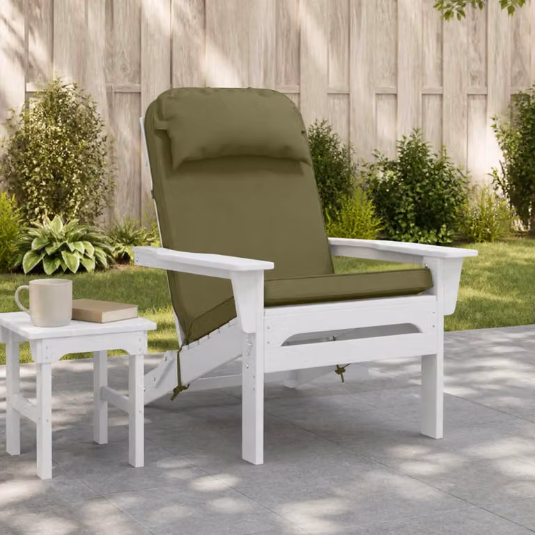 vidaXL Cuscino per Lounger Verde Oliva con Rivestimento Rimovibile e Resistente ai Raggi UV