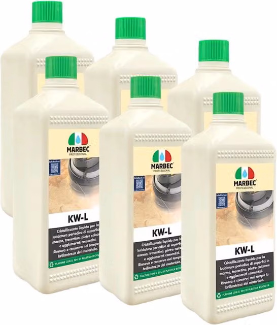 Cristallizzante liquido trasparente per marmo Marbec KW-L confezione da 6 x 1 l