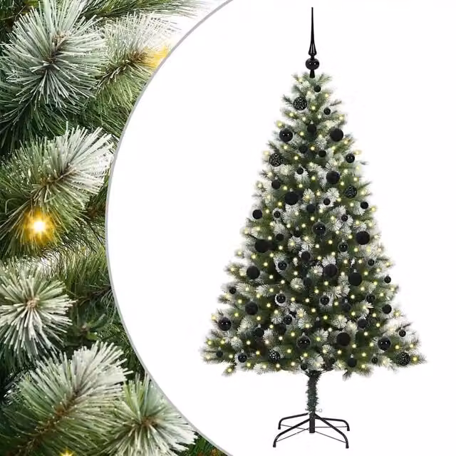 Albero di Natale artificiale con neve fioccata vidaXL, verde e bianco, H: 180 cm, L: 102 cm, P: 102 cm