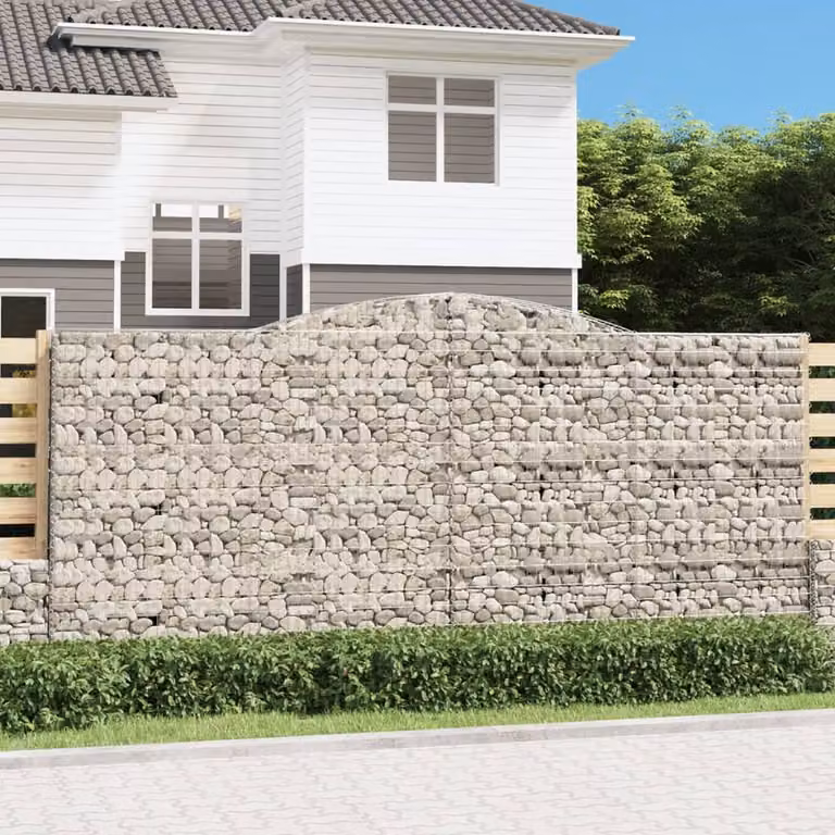 Cesto Gabbione ad Arco vidaXL in Acciaio Zincato Grigio L: 400 cm, P: 30 cm, H: 180/200 cm