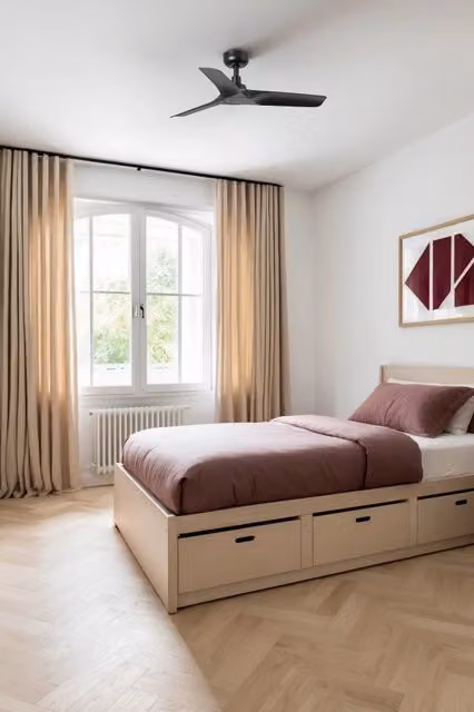 Ventilatore a soffitto Faro Barcelona senza luce con telecomando e finitura legno, colore nero