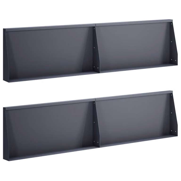 Set di 4 muretti di contenimento vidaXL in acciaio color antracite, L: 80 cm, H: 50 cm, P: 12 cm