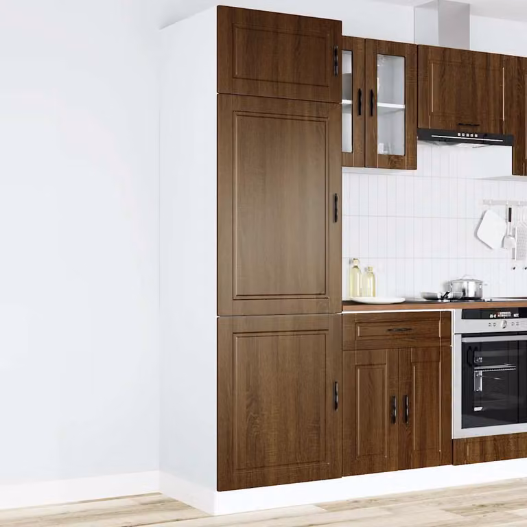 vidaXL Mobile Pensile da Cucina Moderno in Legno MDF Marrone con Ante a Battente L/P/H: 57 x 3 x 207 cm