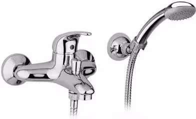 Miscelatore per vasca a parete Paffoni Serie Nettuno con supporto snodo, monocomando, colore argento