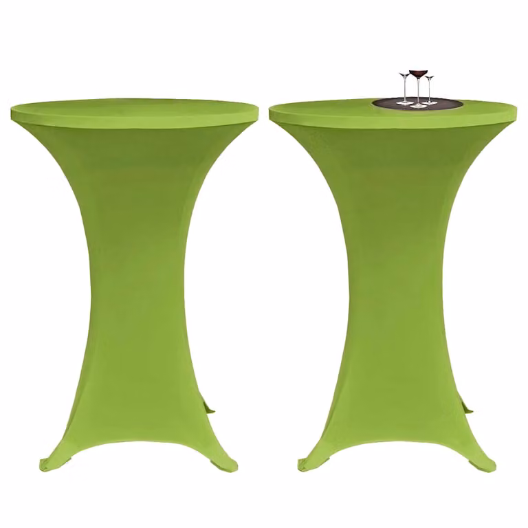 Set di 2 coperture elastiche per tavolo vidaXL, colore verde, diametro 70 cm